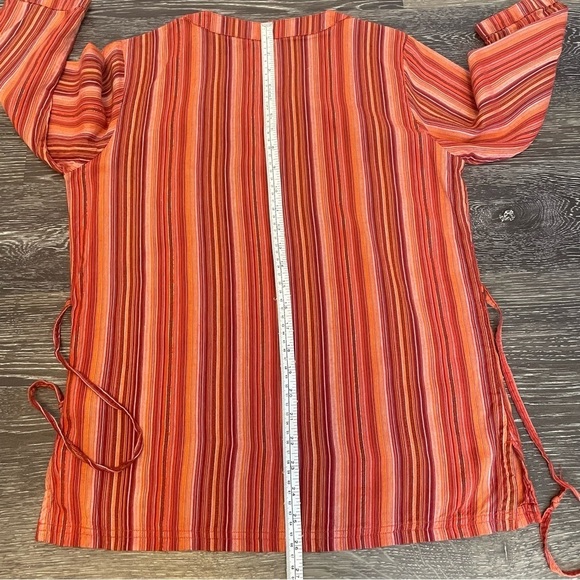 Columbia V Neck Orange Striped Top - Picture 7 of 12